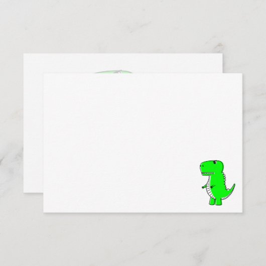 Carte De Correspondance Green Dinosaur Drawing Custom Blank (Devant / Derrière)