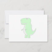 Carte De Correspondance Green Dinosaur Drawing Custom Monogram (Dos)