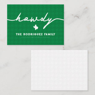 Carte De Correspondance Green Howdy Houndstooth Texas