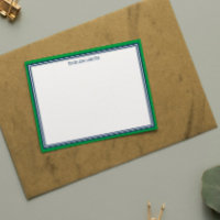 Green & Navy Blue Borders Ajouter votre nom