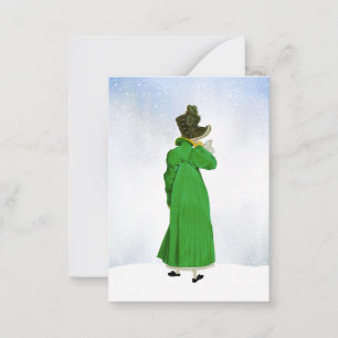 Carte De Correspondance Green Regency Fashion Noël voeux de Noël