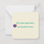 Carte De Correspondance Green Thank You Card (Dos)