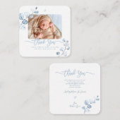 Carte De Correspondance Greenery Blue Gum Eucalyptus Baby Shower (Devant / Derrière)