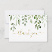 Carte De Correspondance Greenery feuille merci Note Card (Devant)