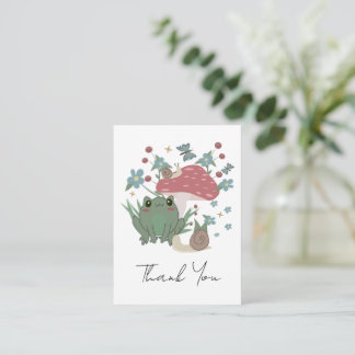Carte De Correspondance Grenouille et escargot mignons merci