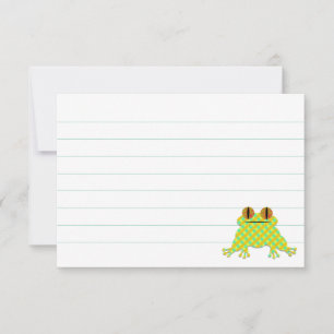 Carte De Correspondance Grenouille mignonne personnalisée à lignes