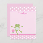 Carte De Correspondance Grenouille rose bonbon Froggy Flat merci note (Devant / Derrière)
