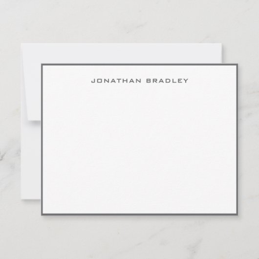Carte De Correspondance Gris foncé simple bordure professionnel (Devant)