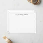 Carte De Correspondance Gris foncé simple bordure professionnel (Devant/Arrière en situation)