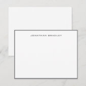 Carte De Correspondance Gris foncé simple bordure professionnel (Devant / Derrière)