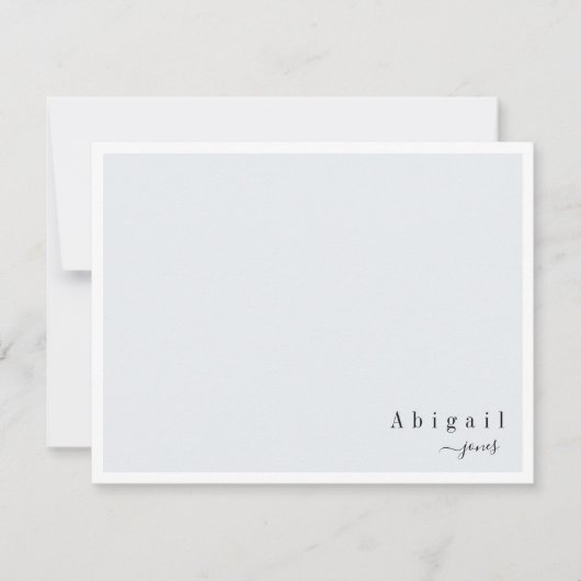 Carte De Correspondance Gris Simple Script Moderne Stationer personnalisé (Devant)