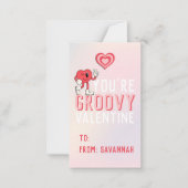 Carte De Correspondance Groovy Retro Gradient Valentine's Classroom Card (Devant)