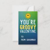Carte De Correspondance Groovy Retro Gradient Valentine's Classroom Card (Devant)
