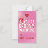 Carte De Correspondance Groovy Retro Gradient Valentine's Classroom Card (Devant)