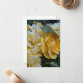 Carte De Correspondance Grosse Roses Jaunes Lumière (Devant/Arrière en situation)
