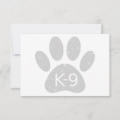 Carte De Correspondance Grunge Distressed Dog Paw K-9 Lined Monogram (Dos)