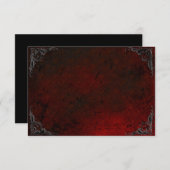 Carte De Correspondance Grunge Rose Damask Gothique Note Card (Devant / Derrière)