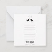 Carte De Correspondance Guitare avec Inséparables Merci Note (Dos)