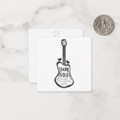 Carte De Correspondance Guitare avec Inséparables Merci Note (Devant/Arrière en situation)