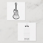 Carte De Correspondance Guitare avec Inséparables Merci Note (Devant / Derrière)