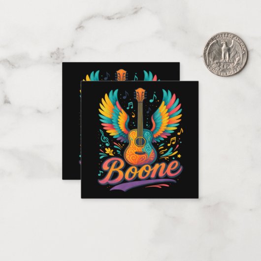 Carte De Correspondance Guitare Boone (Devant/Arrière en situation)