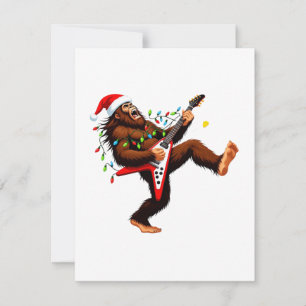 Carte De Correspondance Guitare électrique Bigfoot Sasquatch Noël 2026