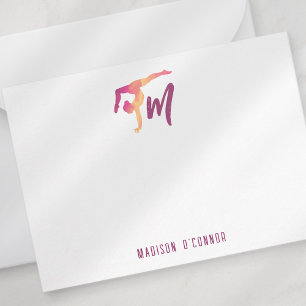 Carte De Correspondance Gymnastique Papeterie Pose initiale de monogramm