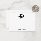 Carte De Correspondance Gymnastique personnalisée Monogramme initial (Devant/Arrière en situation)