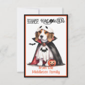 Carte De Correspondance Halloween beagle Chien heureux (Devant)