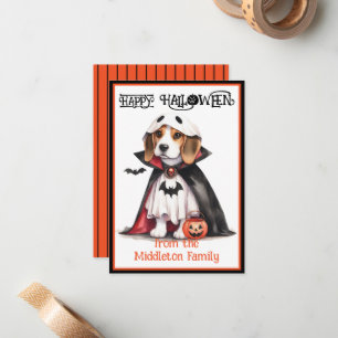 Carte De Correspondance Halloween beagle Chien heureux