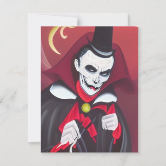 Carte De Correspondance Halloween Dracula (Devant)