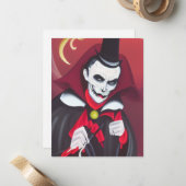 Carte De Correspondance Halloween Dracula (Devant/Arrière en situation)