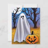Carte De Correspondance Halloween Ghost (Devant)