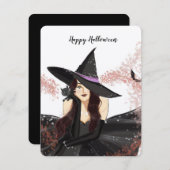 Carte De Correspondance halloween, sorcière (Devant / Derrière)