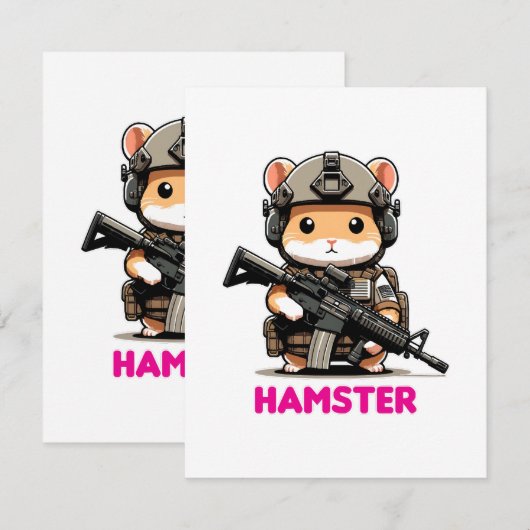 Carte De Correspondance Hamster tactique (Devant / Derrière)