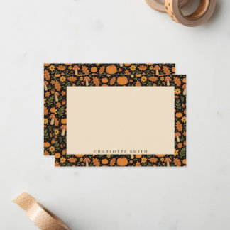 Carte De Correspondance Hand Drawn Rustic Fall Pattern Note Card