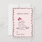 Carte De Correspondance Hand Drawn Silly Goose Funny Saying Valentines Day (Dos)