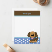 Carte De Correspondance HANDSOME PUPPY 4x5 Flat Merci note (Devant/Arrière en situation)