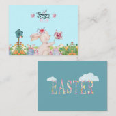 Carte De Correspondance Happer Jour ensoleillé de Pâques Bunny (Devant / Derrière)