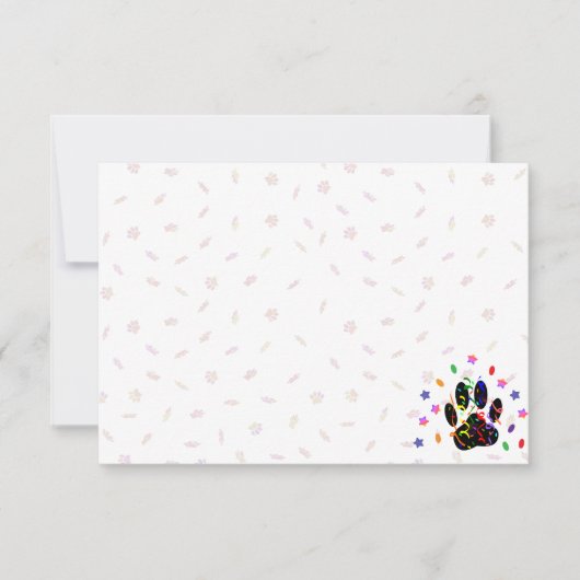 Carte De Correspondance Happy Birthday Dog Paw Confetti (Devant)