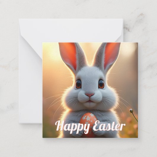 Carte De Correspondance Happy Easter Bunny in the Magic of Spring (Devant)