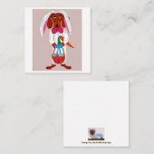 Carte De Correspondance Happy Easter Dachshund Easter Bunny card (Devant / Derrière)