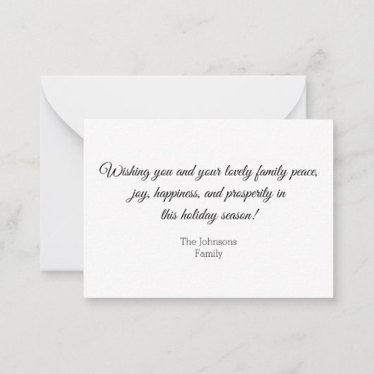 Carte De Correspondance happy holiday design écriture manuscrite photo (Dos)