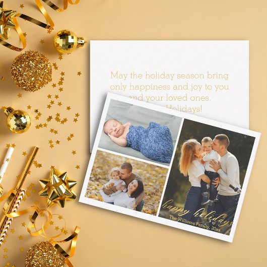 Carte De Correspondance happy holiday or script 3 photos collage