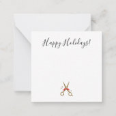 Carte De Correspondance Happy Holidays SALON - Ciseaux de coiffure Note (Dos)