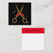 Carte De Correspondance Happy Holidays SALON - Ciseaux de coiffure Note (Devant / Derrière)