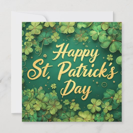 Carte De Correspondance Happy St. Patrick’s Day Clover Design (Devant)