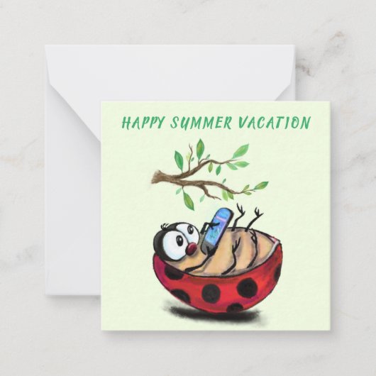 Carte De Correspondance Happy Summer Vacation - Happy Ladybug avec télépho (Devant)