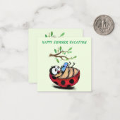 Carte De Correspondance Happy Summer Vacation - Happy Ladybug avec télépho (Devant/Arrière en situation)