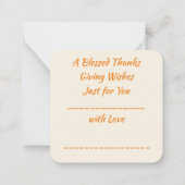 Carte De Correspondance Happy Thanksgiving (Dos)